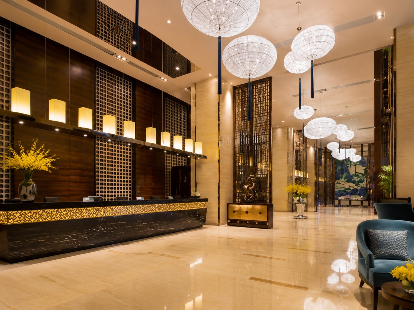 Hall de l&rsquo;h&ocirc;tel Glenview ITC Plaza Chongqing pour les participants au voyage d&rsquo;A Foreign Affair